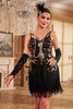 Load image into Gallery viewer, Sparkly Sheath Spaghetti Straps Black Sequins 1920s Dress with Butterfly