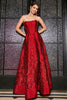 Load image into Gallery viewer, Princess A-Line Strapless Dark Red Corset Long Formal Dress with Accessory