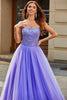 Load image into Gallery viewer, Stunning A Line Strapless Lilac Long Formal Dress with Beading