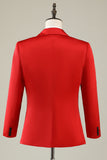 Notched Lapel Red Formal Blazer for Men