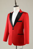 Notched Lapel Red Formal Blazer for Men