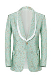 Mint Shawl Lapel One Button Jacquard Men's Formal Suits