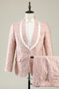 Load image into Gallery viewer, Light Pink Shawl Lapel Jacquard Men&#39;s Formal Suits