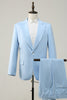 Load image into Gallery viewer, Light Blue Peak Lapel 2 Piece Men&#39;s Formal Suits