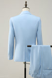 Light Blue Peak Lapel 2 Piece Men's Formal Suits