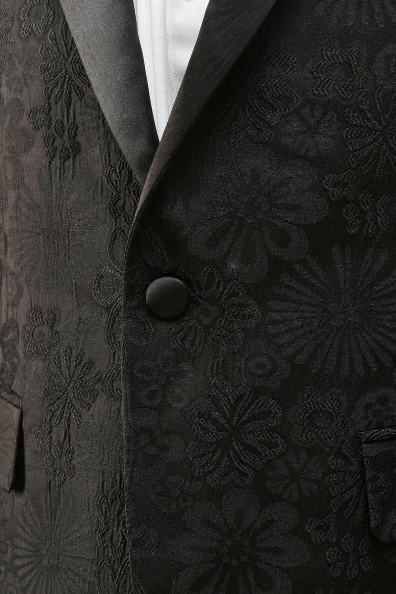 Load image into Gallery viewer, Peak Lapel Black Jacquard Men&#39;s Formal Suits
