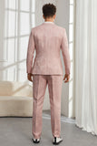 Silm Fit Peak Lapel Light Pink Jacquard Men's Formal Suits