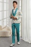 Shawl Lapel One Button Light Green 3 Piece Men's Formal Suits