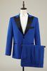 Load image into Gallery viewer, Slim Fit Peak Lapel One Button Blue Men&#39;s Formal Suits