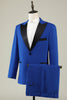 Load image into Gallery viewer, Slim Fit Peak Lapel One Button Blue Men&#39;s Formal Suits