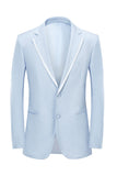 Light Grey Notched Lapel Men's 2-Piece Formal Party Suits