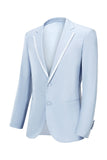 Light Grey Notched Lapel Men's 2-Piece Formal Party Suits