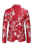 Load image into Gallery viewer, Red Floral Jacquard 2 Piece Men Suits