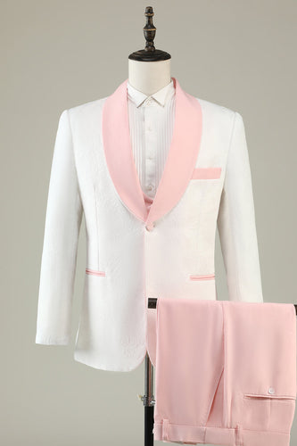 Light Pink Shawl Lapel 3 Piece Men's Formal Suits