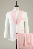 Light Pink Shawl Lapel 3 Piece Men's Formal Suits