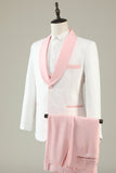 Light Pink Shawl Lapel 3 Piece Men's Formal Suits