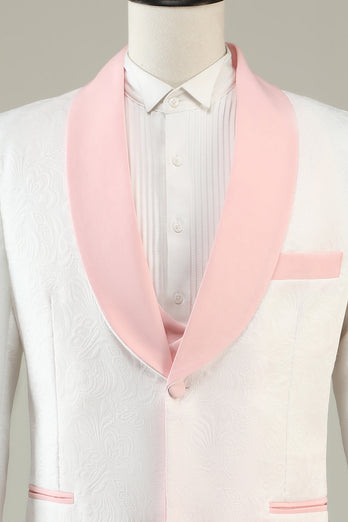 Light Pink Shawl Lapel 3 Piece Men's Formal Suits