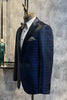 Load image into Gallery viewer, Dark Blue Peak Lapel Men&#39;s Formal Blazer