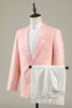 Load image into Gallery viewer, Light Pink Jacquard 2-Piece Shawl Lapel One Button Formal Suits