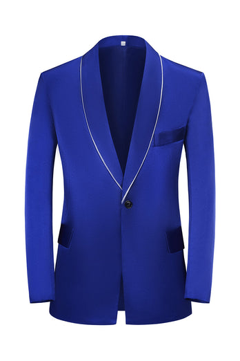 Royal Blue 3-Piece Shawl Lapel One Button Formal Suits