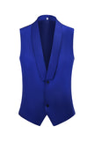 Royal Blue 3-Piece Shawl Lapel One Button Formal Suits