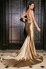 Load image into Gallery viewer, Mermaid Lace-Up Back Golden Long Formal Dress
