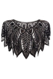 1920s Sequin Black Women Cape