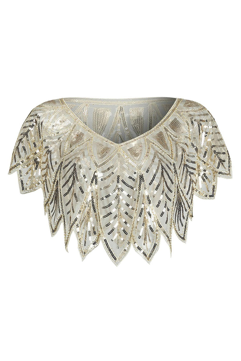 Load image into Gallery viewer, Ivory Sequin Glitter 1920s Cape
