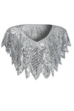 Silver Sequin Glitter 1920s Cape