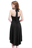 High Low Halter Black Vintage Dress