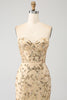 Load image into Gallery viewer, Mermaid Champagne Sparkly Corset Formal Dress