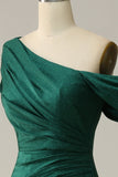 Mermaid One Shoulder Dark Green Long Formal Dress