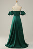 Load image into Gallery viewer, A Line Off the Shoulder Dark Green Long Formal Dress