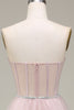 Load image into Gallery viewer, Tulle Sweetheart Light Pink Corset Formal Dress