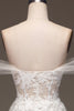Load image into Gallery viewer, White Off the Shoulder A Line Corset Formal Dress with Appliques