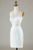 Load image into Gallery viewer, White Sequins Halter Tight Short Formal Dress with Lace-up Back