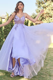 Lavender Tulle A-line Formal Dress with Beading