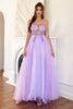 Load image into Gallery viewer, Purple Beading Tulle Formal Dress