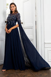 Gorgeous A Line Dark Grey Mother of the Bride Dress with Appliques