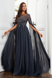 Gorgeous A Line Dark Grey Mother of the Bride Dress with Appliques