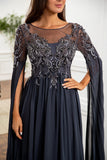 Gorgeous A Line Dark Grey Mother of the Bride Dress with Appliques