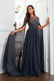 Gorgeous A Line Dark Grey Mother of the Bride Dress with Appliques