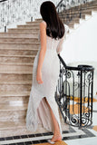 Apricot Beaded Sequin Mermaid Formal Dress