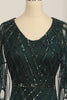 Load image into Gallery viewer, Dark Green Sequined Scoop Neck Long 1920s Formal Party Dress