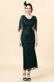 Dark Green Sequin Mother Of Bride Dress