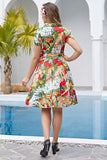 Vintage Print 1950s Swing Dress