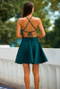Load image into Gallery viewer, Green Halter Homecoming Dress