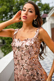 Champagne Sequins Prom Dress