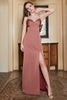 Load image into Gallery viewer, Spaghetti Straps Rust Simple Formal Dress