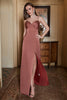 Load image into Gallery viewer, Spaghetti Straps Rust Simple Formal Dress